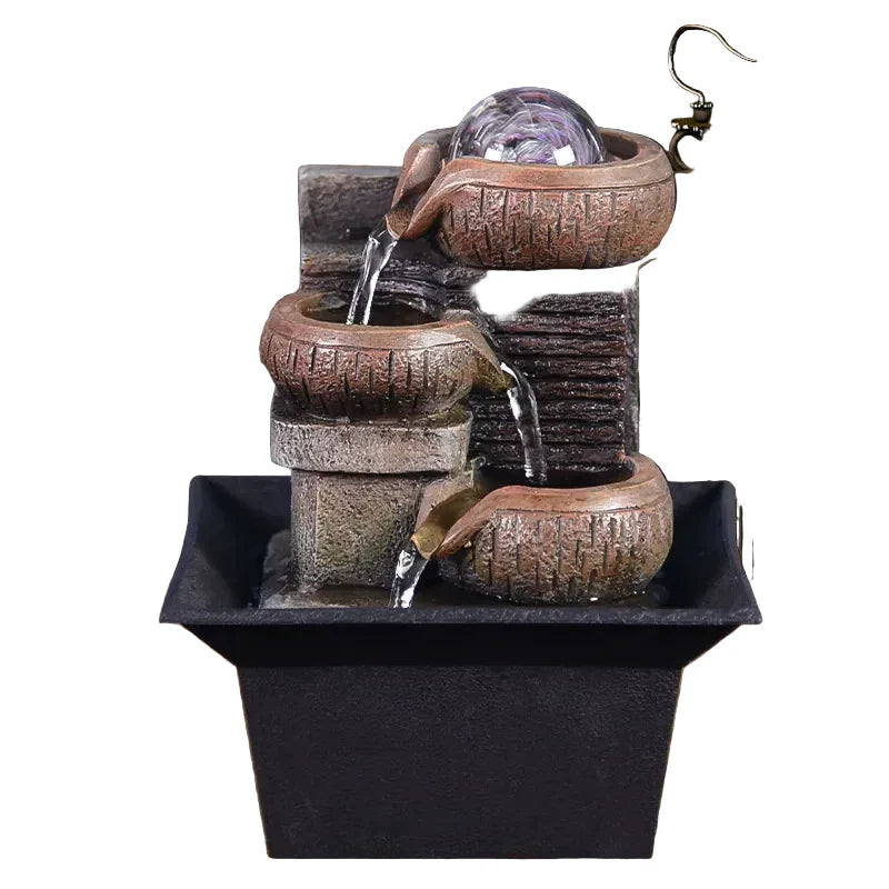 Fontaine d’eau de bureau décorative – Kit cascade de table en résine pour relaxation et ambiance zen