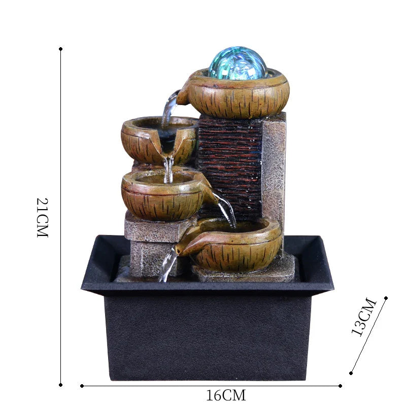 Fontaine d’eau de bureau décorative – Kit cascade de table en résine pour relaxation et ambiance zen