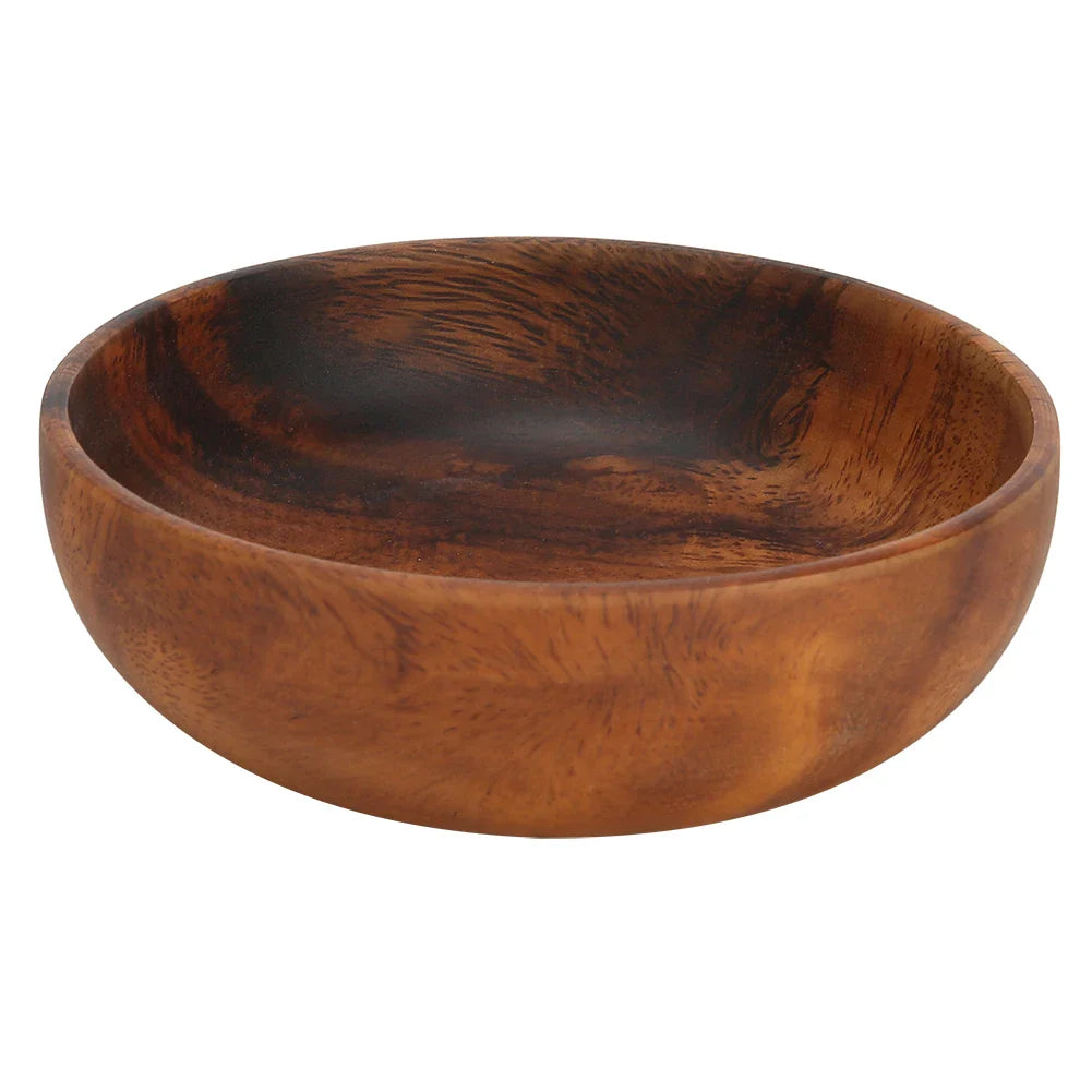 Bol à collation en bois naturel – Plat de service pour fruits, salades et soupes