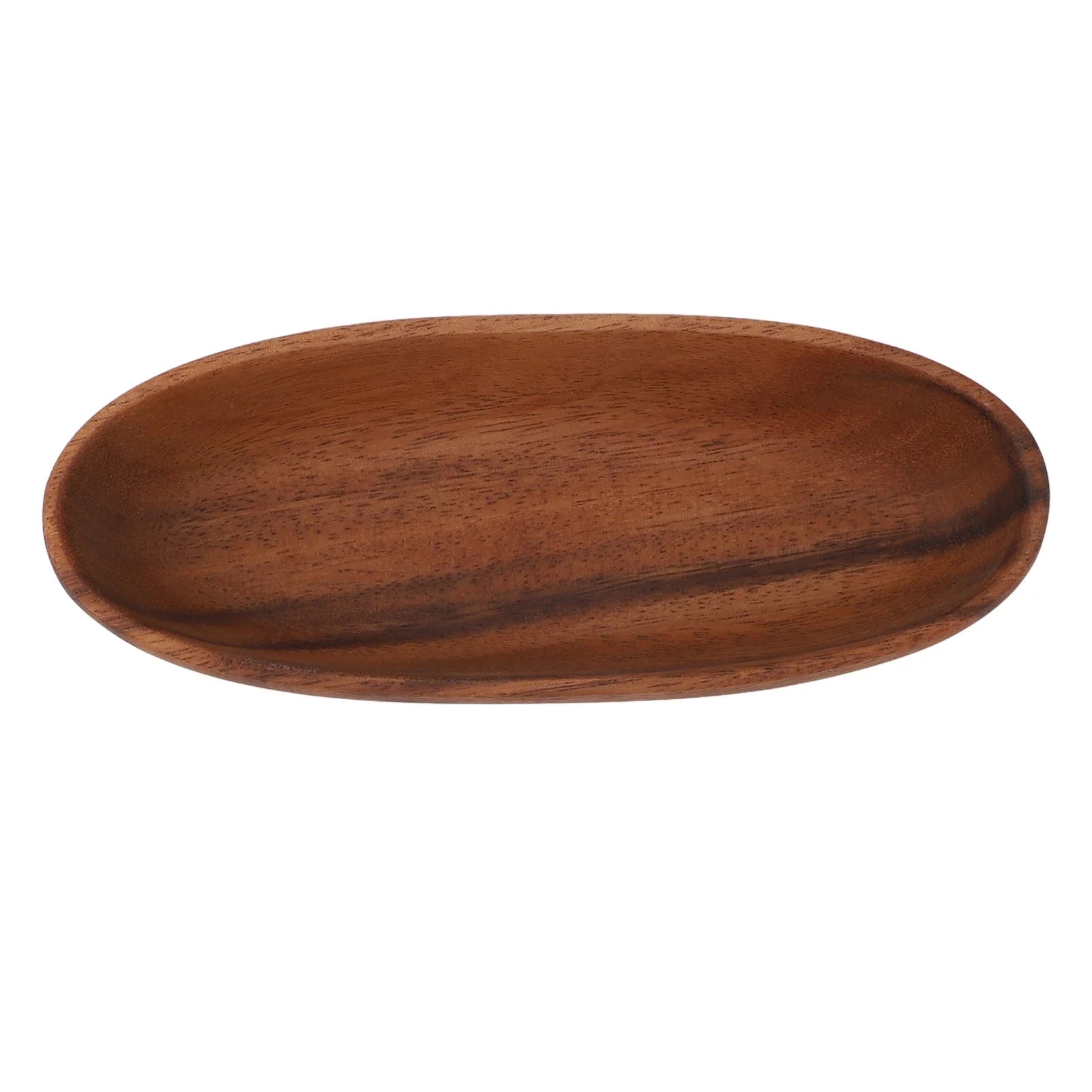 Bol à salade en bois grande capacité forme bateau – Plateau de service ovale multifonction