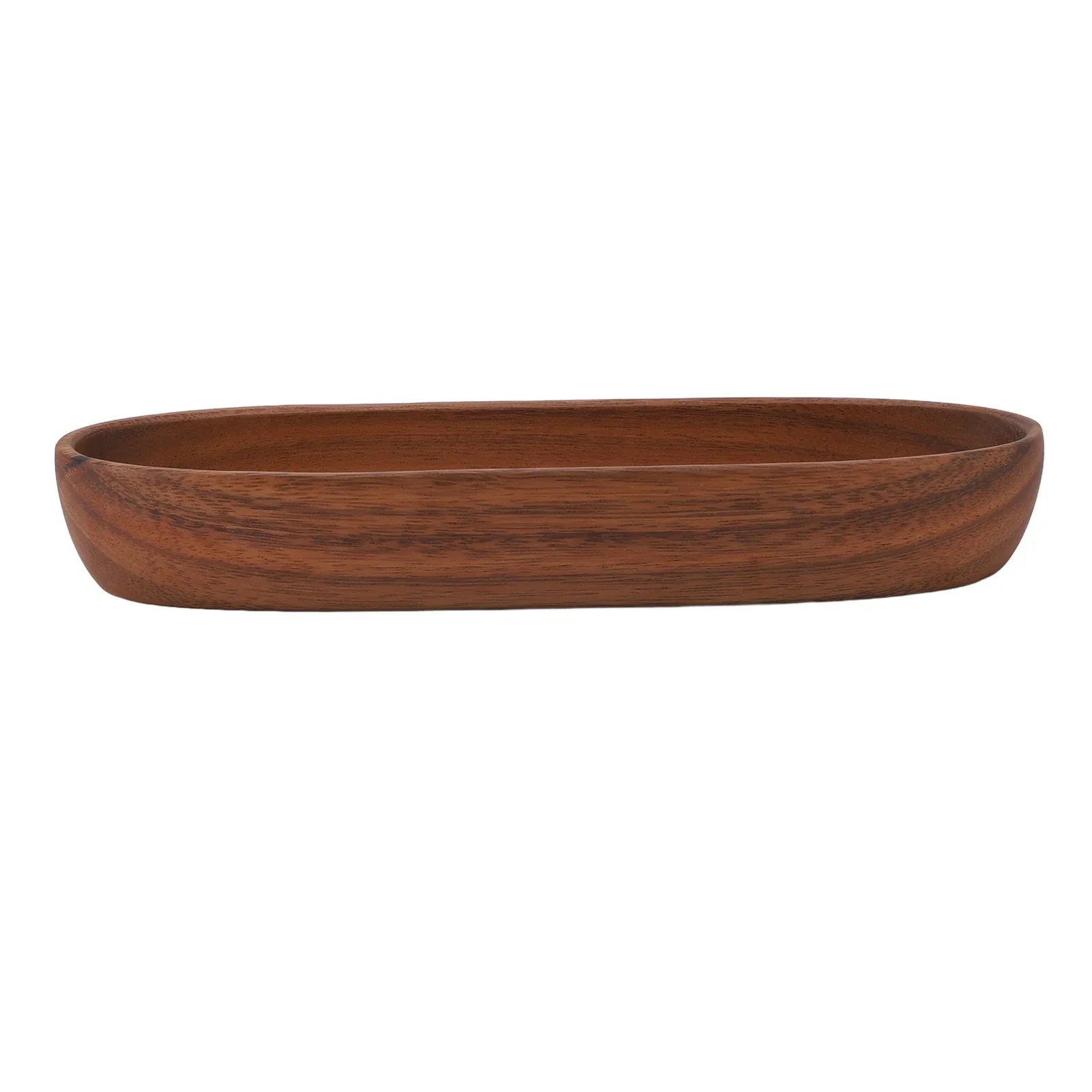 Bol à salade en bois naturel forme bateau – Saladier multifonction pour fruits, pain et desserts