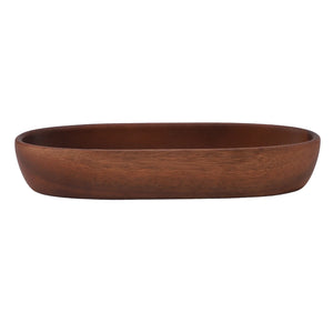 Bol à salade en bois naturel forme bateau – Saladier multifonction pour fruits, pain et desserts